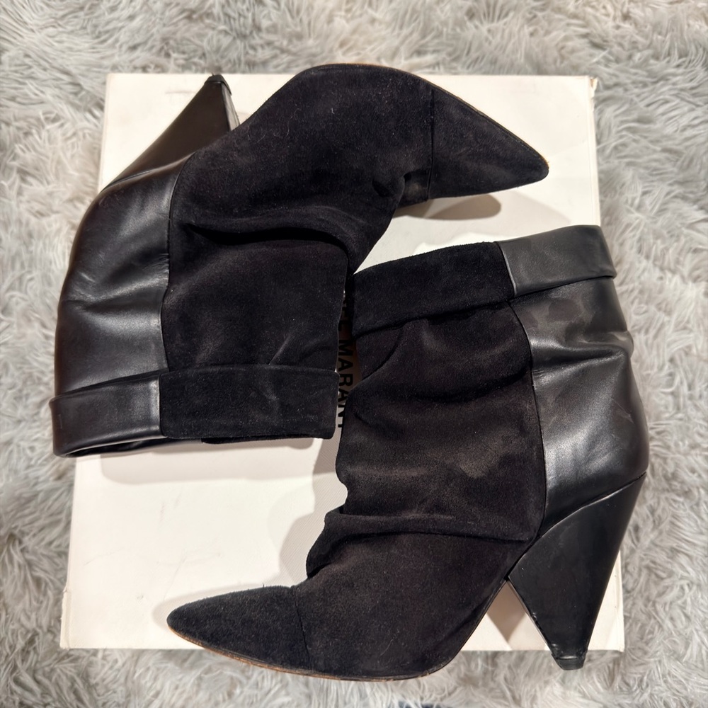 Isabel Marant Black Leather Ankle Booties
